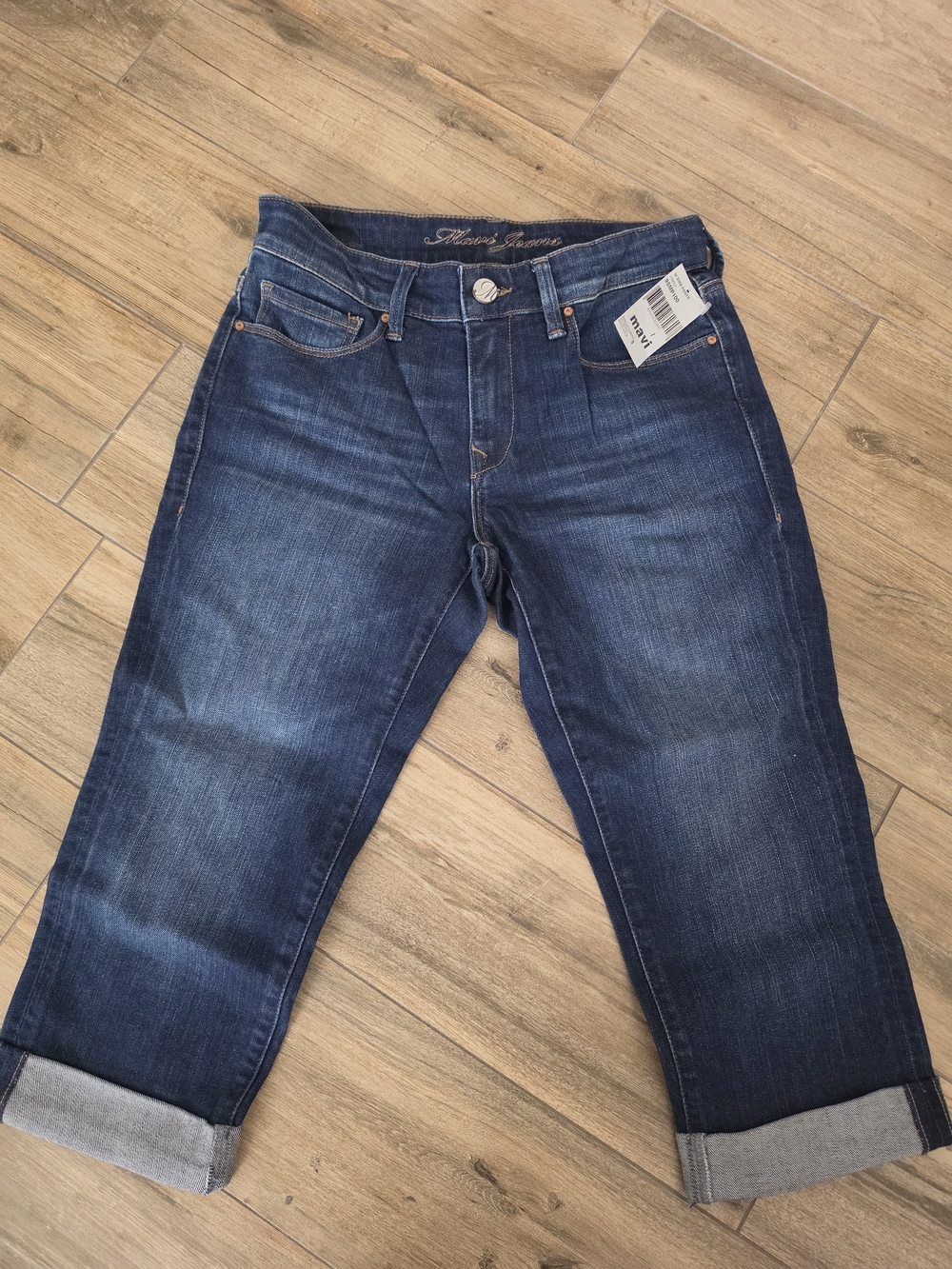 Mavi "Molly" Mid-Rise Cuffed Denim Capri Jeans